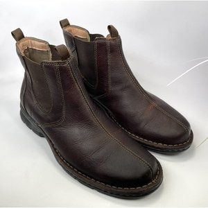 CLARKS Men's 78842 Brown Leather Slip-On URANIUM Ankle Boots Men's Size 9.5 M